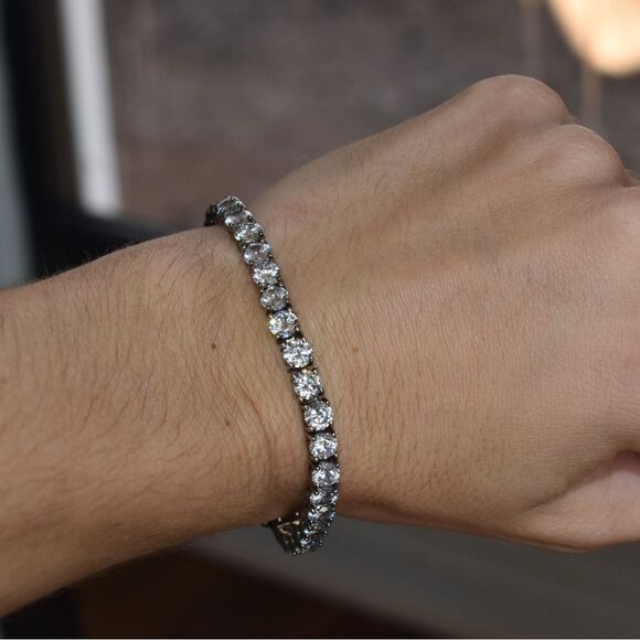Sterling Silver Tennis Bracelet - Picture 1 of 9